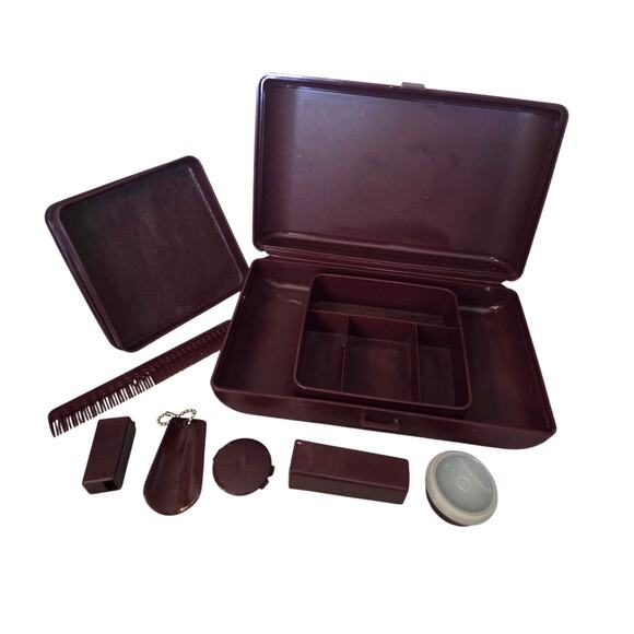 Vtg Complete Tupperware Tuppercraft Personal Valet Travel Case Toiletry #1624 - Picture 1 of 7